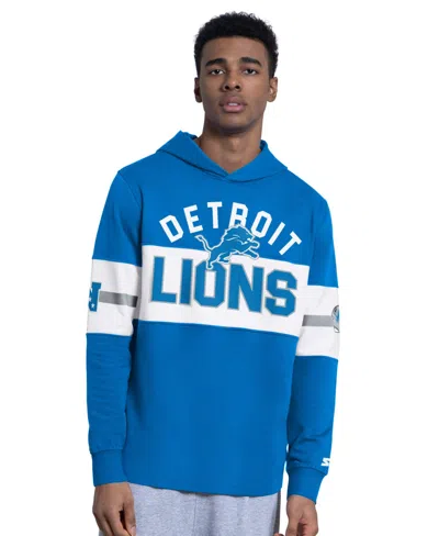 Starter Men's Detroit Lions Fullback Jersey Pullover Long-sleeve Hoodie In Blue