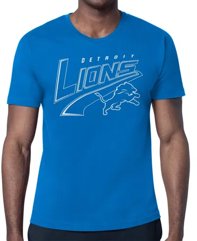 Starter Men's Detroit Lions Modern Tail Sweep Classic-fit Crewneck Graphic T-shirt In Blue