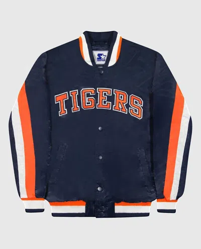 Starter Men's Detroit Tigers Full-snap Ace Jacket In Navy In Blue