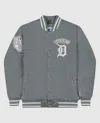 Starter Men's Detroit Tigers Varsity Satin Full-snap Jacket In Silver In Gray