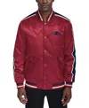 Starter Men's Enzo Stripe Logo Satin Jacket In Red