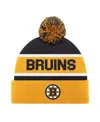 Starter Men's Gold Boston Bruins Cuffed With Pom Knit Hat In Gold,black