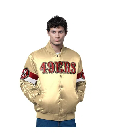 Starter Men's Gold San Francisco 49ers Triple Option Full-snap Varsity Jacket