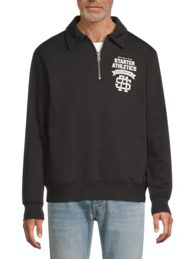 Starter Men's Graphic Terry Pullover Sweatshirt In Black