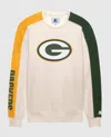 Starter Men's Green Bay Packers Team Crew Long Sleeve Shirt In Cream In White