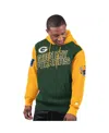 Starter Green Green Bay Packers Extreme Pullover Hoodie In Green,gold