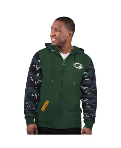 Starter Men's Green Green Bay Packers Thursday Night Gridiron Full-zip Hoodie In Multi