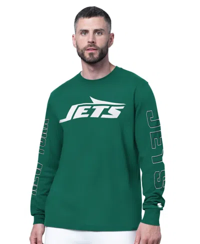Starter Men's Green New York Jets Clutch Hit Ii Long-sleeve T-shirt