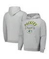 Starter Heather Gray Green Bay Packers Pullover Hoodie In Heather Gray
