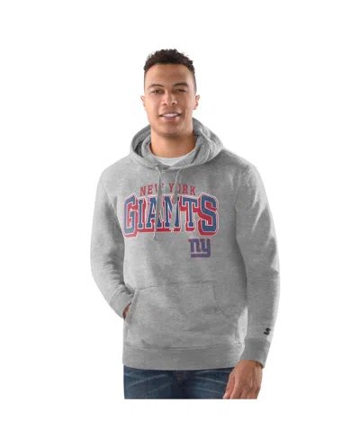 Starter Men's Heather Gray New York Giants Pullover Hoodie