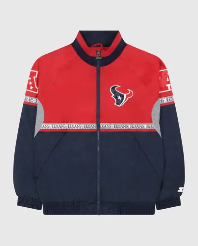 Starter Men's Houston Texans Full-zip Academy Ii Jacket In Red And Navy In Multi