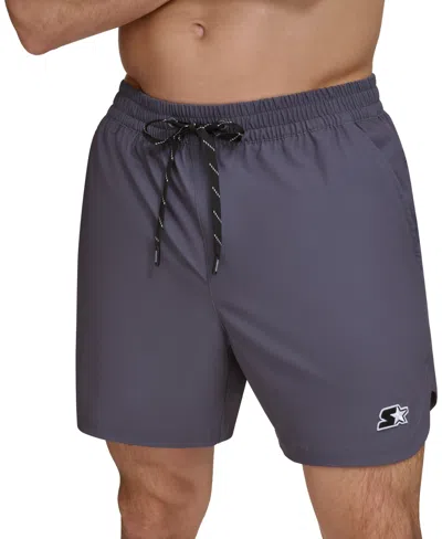 Starter Men's Hybrid Stretch 5" Volley Shorts In Dark Grey