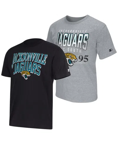 Starter Men's Jacksonville Jaguars Classic-fit Distressed-graphic T-shirts, 2-piece Set In Multi
