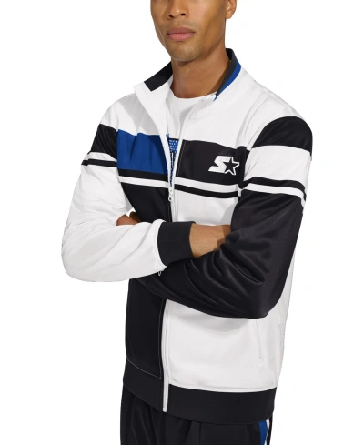 Starter Men's Jordan Classic-fit Colorblocked Full-zip Track Jacket In Black,blue