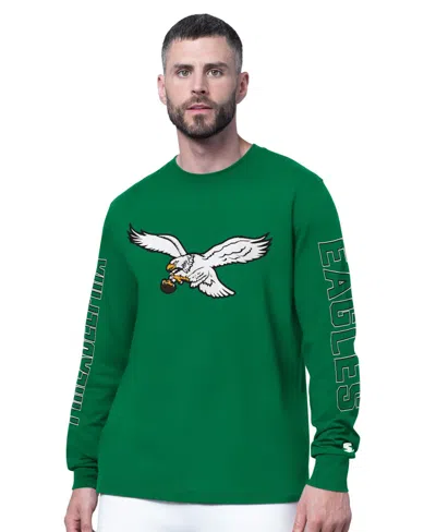 Starter Men's Kelly Green Philadelphia Eagles Clutch Hit Ii Logo Long-sleeve T-shirt