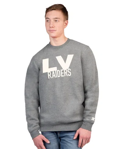 Starter Men's Las Vegas Raiders Assist Fleece-lined Relaxed-fit Sweatshirt In Gray