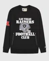 Starter Men's Las Vegas Raiders Crew Neck Sweatshirt With Zip Pockets In Black In Black