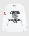 Starter Men's Las Vegas Raiders Crew Neck Sweatshirt With Zip Pockets In White In White