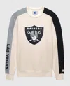Starter Men's Las Vegas Raiders Team Crew Long Sleeve Shirt In Cream In White