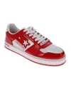 Starter Mens Lfs 1 Genuine Leather Casual Lace Up Sneaker Shoe In Red,white