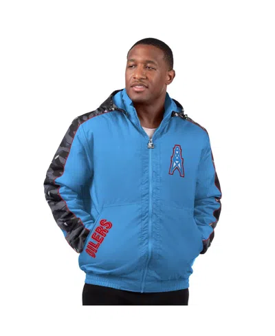 Starter Men's Light Blue Houston Oilers Thursday Night Gridiron Full-zip Hoodie Jacket In Multi