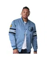 Starter Men's Light Blue Memphis Grizzlies Scout Varsity Satin Full-snap Jacket In Blue