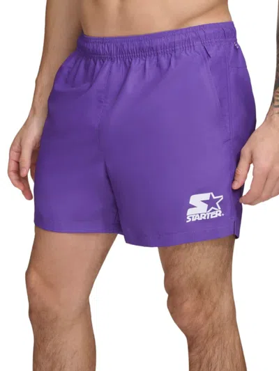 Starter Men's Logo Volleyball Shorts In Purple