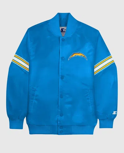 Starter Men's Los Angeles Chargers Varsity Jacket In Light Blue