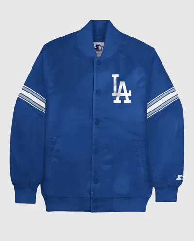 Starter Men's Los Angeles Dodgers Satin Full-snap Jacket In Blue