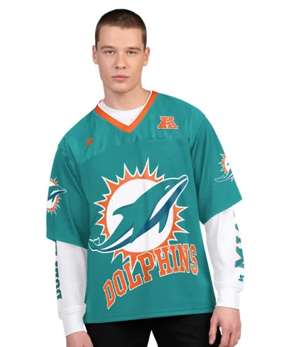 Starter Men's Miami Dolphins Graphic Short-sleeve And Long-sleeve T-shirts, 2-piece Set In Multi