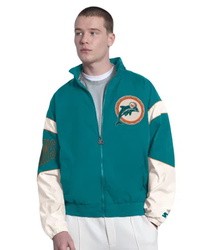 Starter Men's Miami Dolphins The Gust Full-zip Water-resistant Hoodie In Green