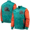 Starter Men's Miami Dolphins Varsity Jacket In Aqua/orange In Multi