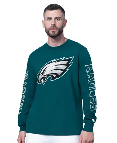 Starter Men's Midnight Green Philadelphia Eagles Clutch Hit Ii Long-sleeve T-shirt
