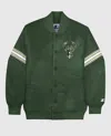 Starter Men's Milwaukee Bucks Satin Full-snap Jacket In Green In Green