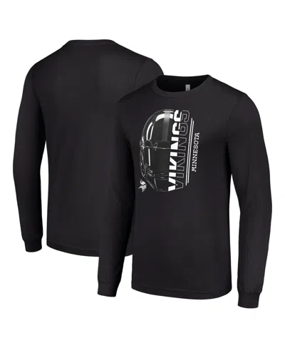 Starter Men's Minnesota Vikings Long-sleeve Graphic T-shirt In Black