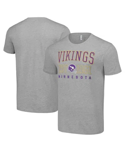 Starter Men's Minnesota Vikings Throwback Logo Distressed Screen Print T-shirt In Gray
