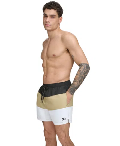 Starter Men's Modern Euro Colorblocked 5" Volley Shorts In Gold