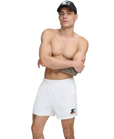 Starter Men's Modern Euro Stack 5" Volley Shorts In White