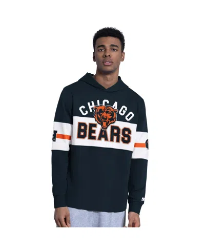 Starter Men's Navy Chicago Bears Fullback Jersey Hoodie In Blue