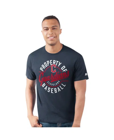 Starter Men's Navy Cleveland Guardians Prime Time Property Of T-shirt In Blue