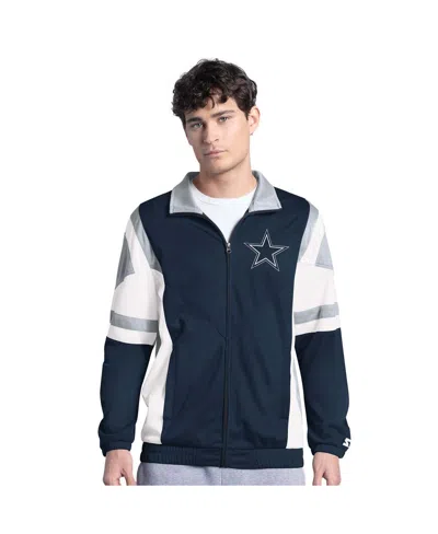 Starter Men's Navy Dallas Cowboys Contender Full-zip Track Jacket In Blue