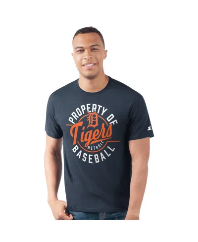 Starter Men's Navy Detroit Tigers Prime Time Property Of T-shirt In Blue