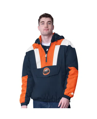 Starter Men's Navy Houston Astros Cooperstown Collection Charger Half-zip Jacket