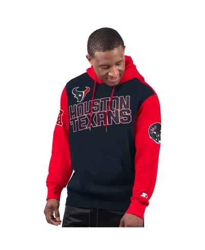 Starter Men's Navy Houston Texans Extreme Pullover Hoodie In Navy,red
