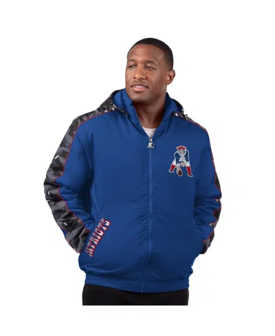 Starter Men's Navy New England Patriots Thursday Night Gridiron Full-zip Hoodie Jacket In Blue