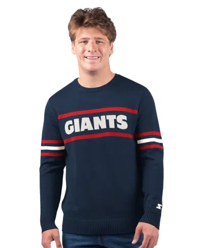 Starter Men's Navy New York Giants Player Sweater In Blue