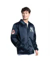 Starter Navy New York Yankees Cooperstown Collection Point Man Full-snap Coaches Jacket In Blue