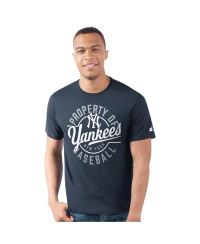 Starter Men's Navy New York Yankees Prime Time Property Of T-shirt