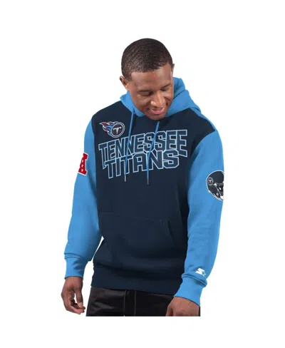 Starter Men's Navy Tennessee Titans Extreme Pullover Hoodie In Blue