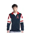 Starter Men's Navy/red California Angels Contender Tricot Full-zip Track Jacket In Blue